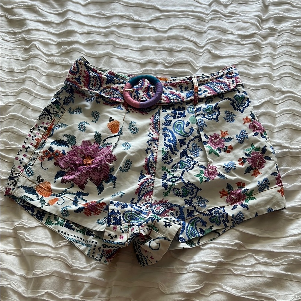 FARM Rio Floral High Waist Shorts - Multicolor